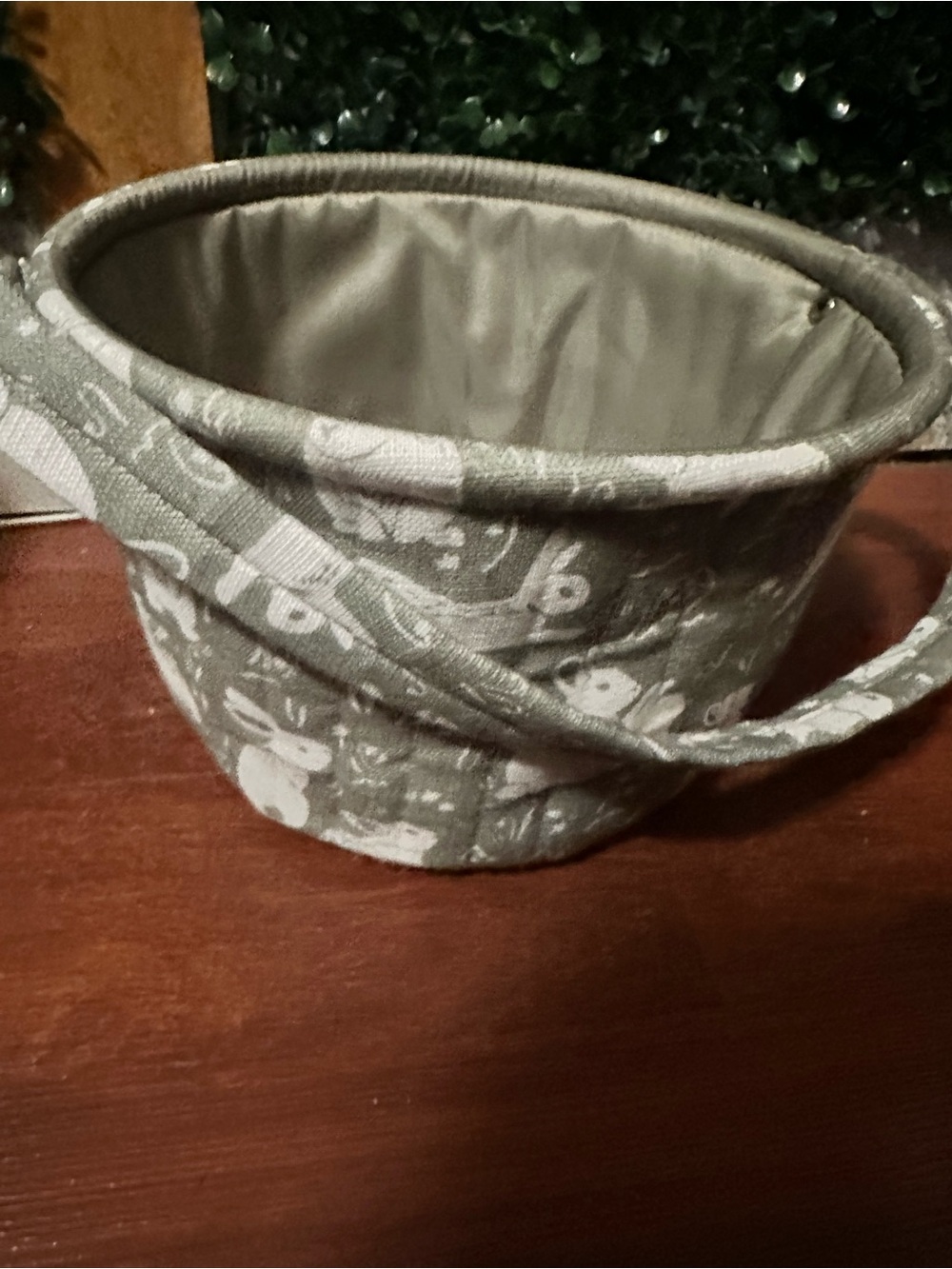 Fabric Basket with Bunny Print